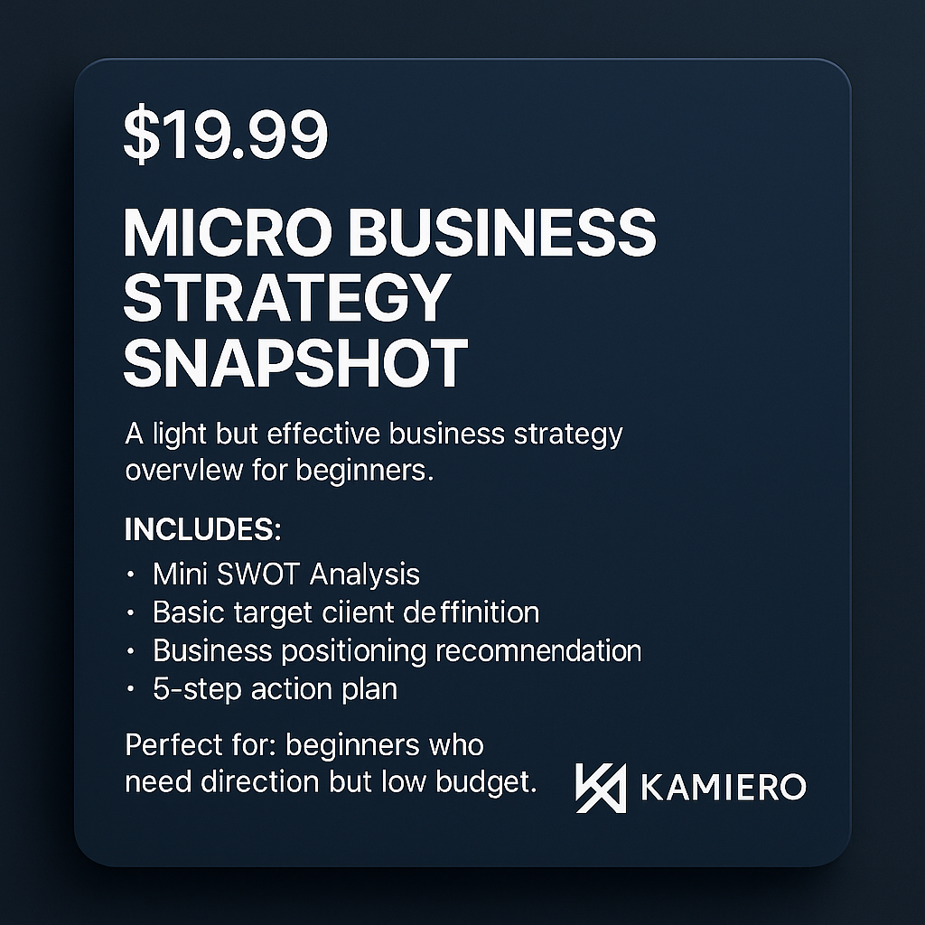 Micro Business Strategy Snapshot