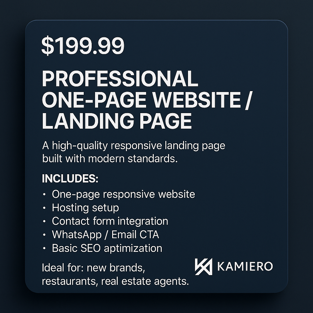 Professional One-Page Website / Landing Page